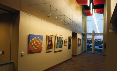 lobby with art